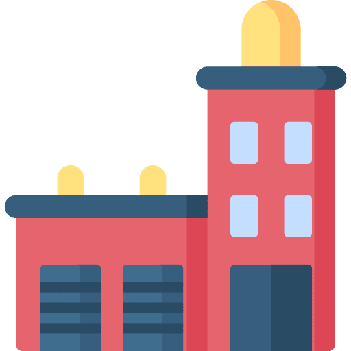 Fire station buildings fire station architecture and city icon