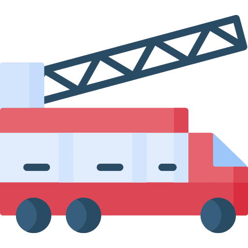 Fire truck truck vehicle construction and tools icon