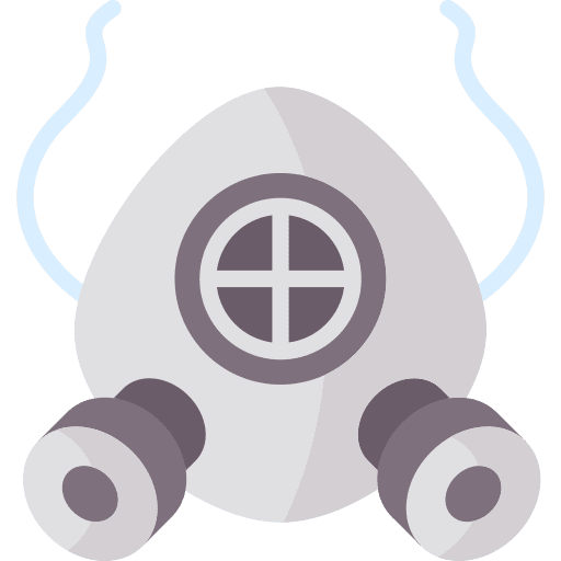 Gas mask respirator security industry icon