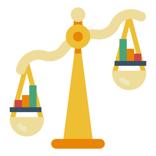 Balance inequality comparison business and finance icon