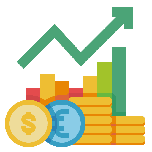 Exchange rate trading pound sterling business icon