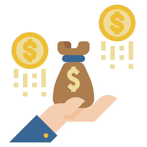 Investment business money bag icon