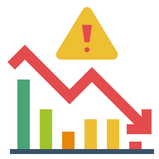 Risk lower exclamation mark caution icon