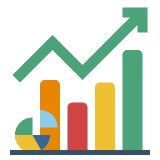 Statistics computer business analysis icon