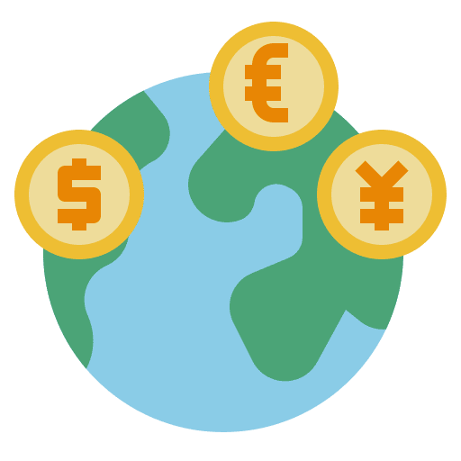 World business yen euro icon