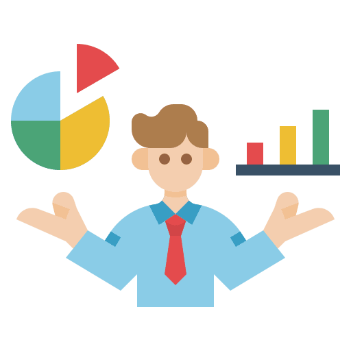 Analysis businessman chart graph icon