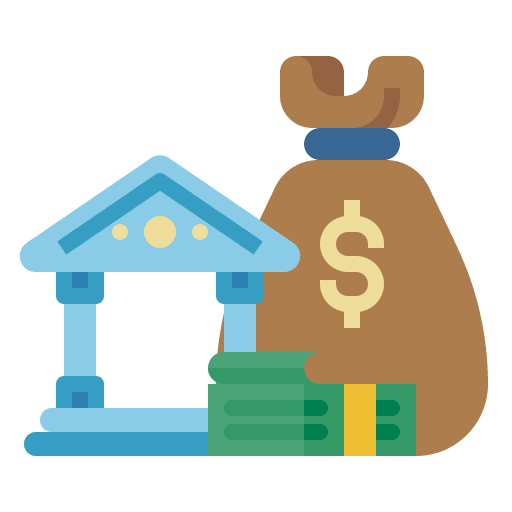 Banking bank bag architecture icon