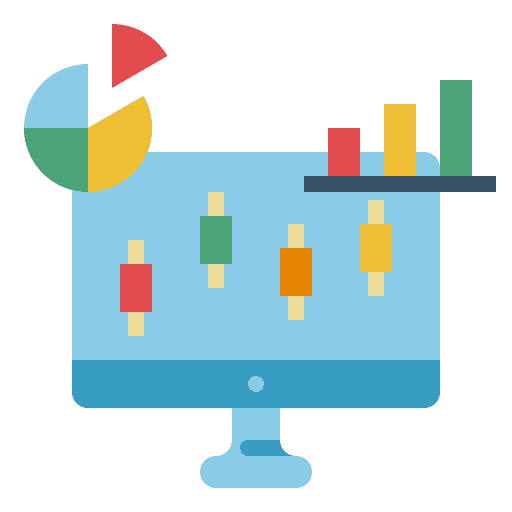 Computer trading business computer icon