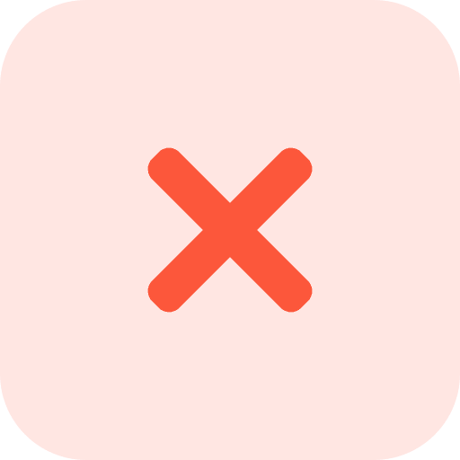 Crossed maths unchecked multiply icon