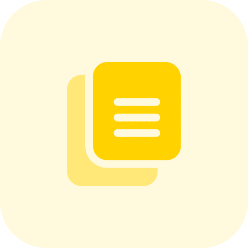 Copy document files and folders text icon