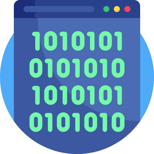 Binary code electronics data browser icon