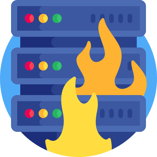 Server burn danger data icon