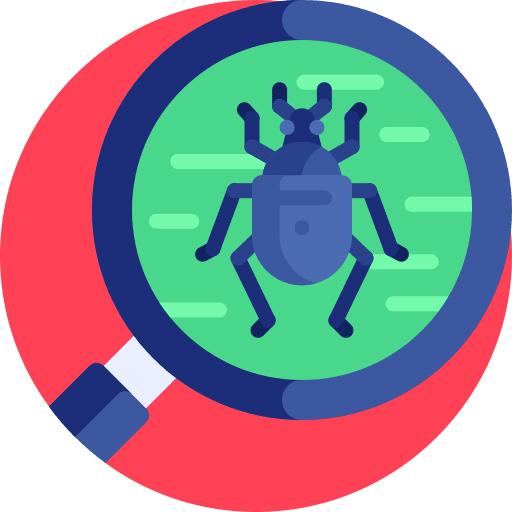 Antivirus search loupe bug icon