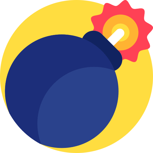 Bomb threat malware dangerous icon