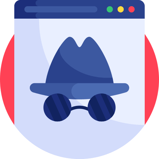 Incognito internet anonymous digital icon