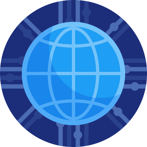 Network globe communication digital icon