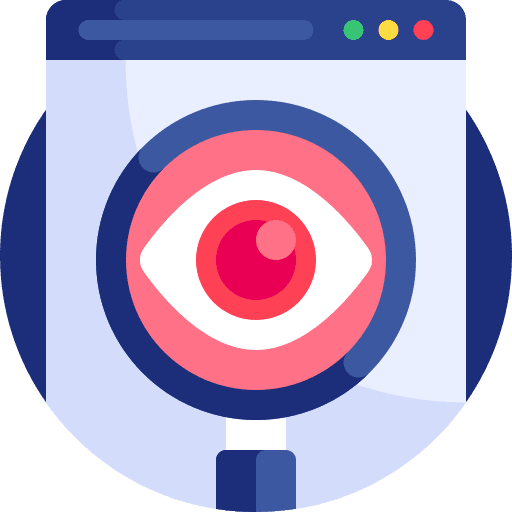 Spyware magnifying glass eye password icon