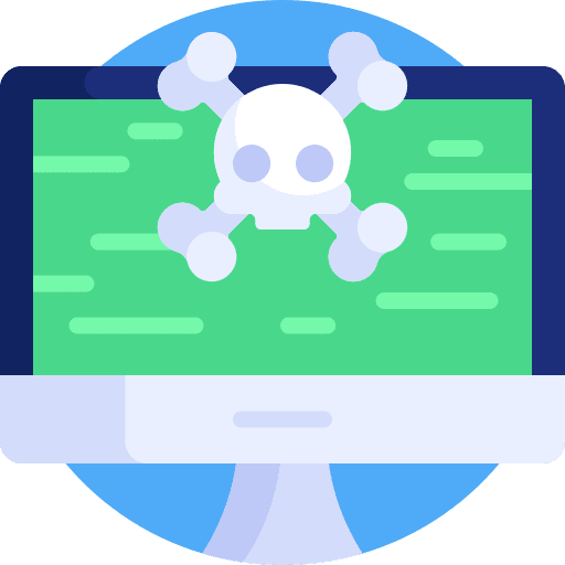 Virus skull computer security icon