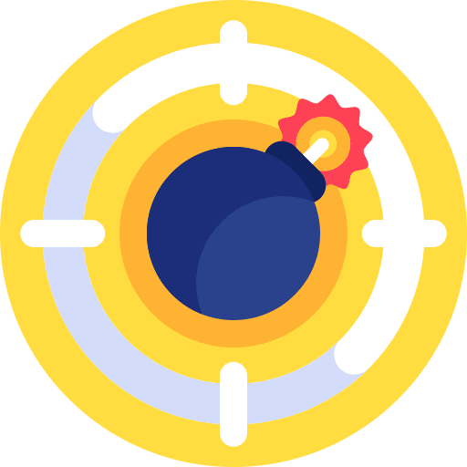 Target cyber security cyber attack bomb icon