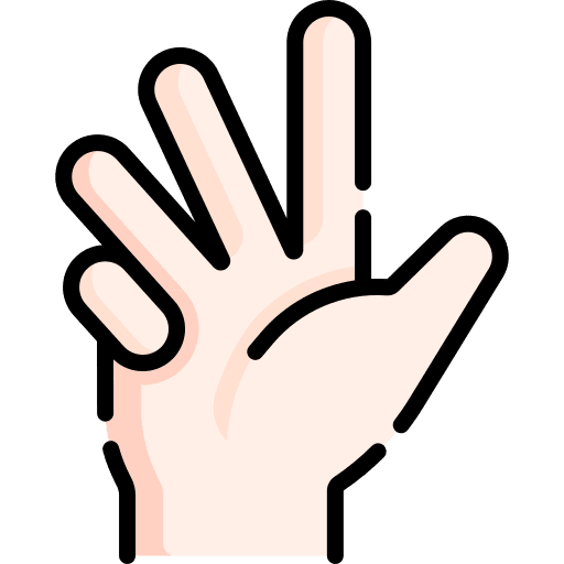 Counting gestures count three icon