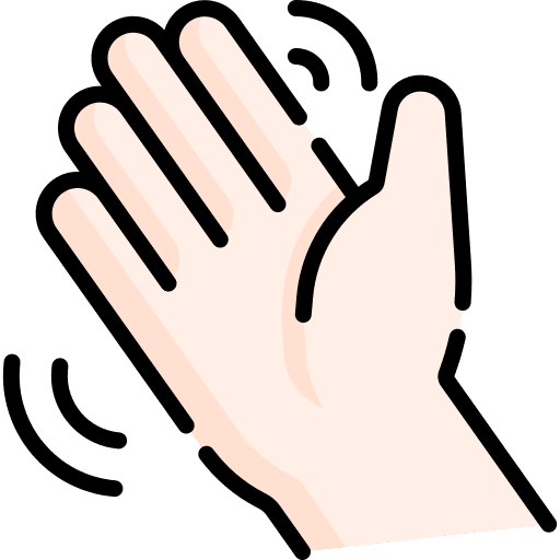 Goodbye gestures welcome waving hand icon