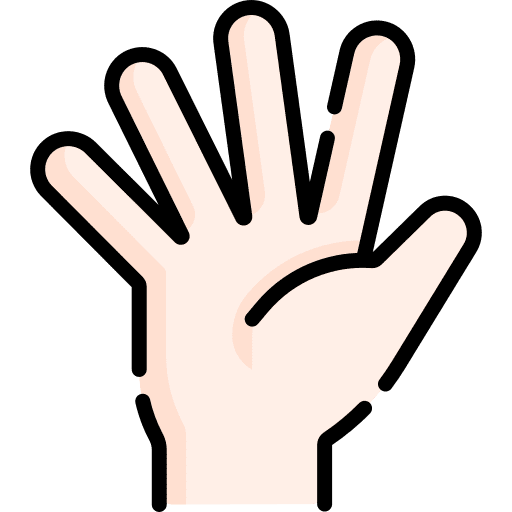 Five sign language hands and gestures hand icon