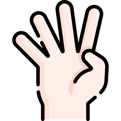 Four hand count sign language icon