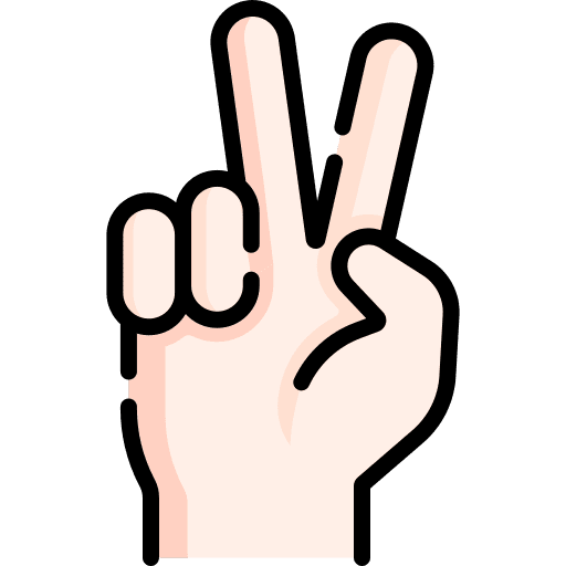 Peace victory sign language gestures icon
