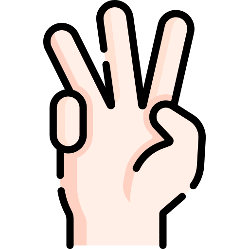 Three gestures sign language three icon