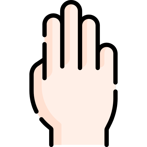 Three three sign language count icon