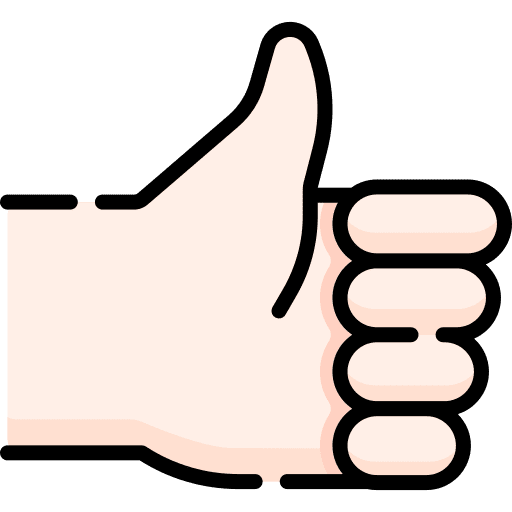 Thumb up like button ok well done icon