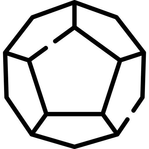 Dodecahedron gem complexity shapes and symbols icon