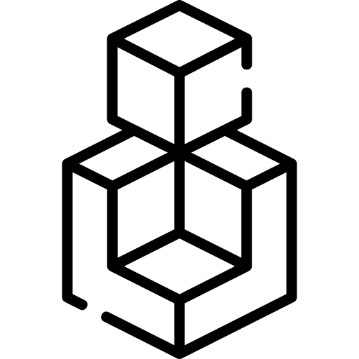 3d cube geometry shapes and symbols icon