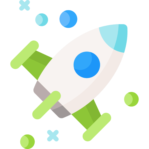 Rocket transportation empty state start up icon