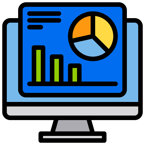 Analysis computer monitor electronics icon