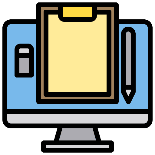Clipboard monitor art and design notepad icon