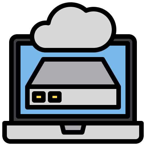 Cloud laptop network cloud icon