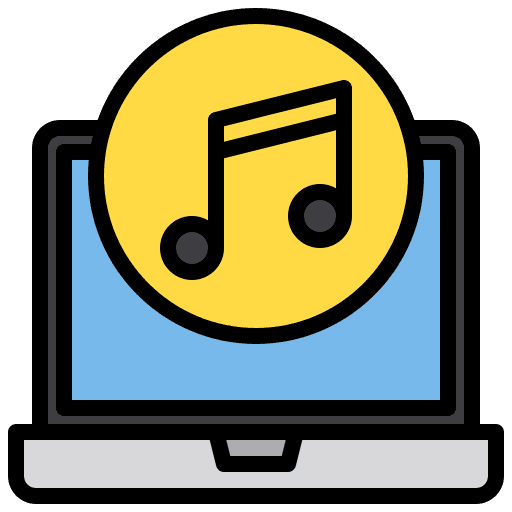 Music player musical note laptop ui icon