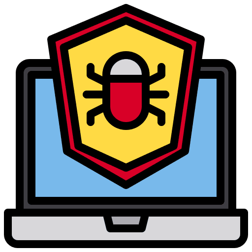 Antivirus bug malware protection icon