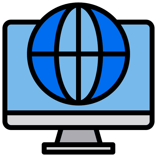 Internet seo and web software world wide web icon
