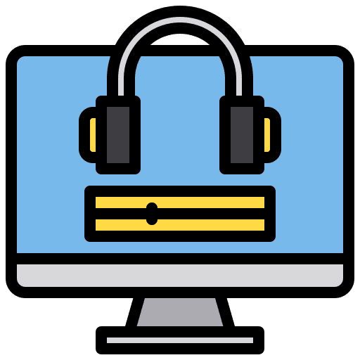 Music player computer monitor music and multimedia icon