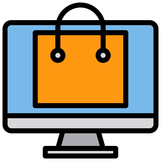 Shopping online store computer online shop icon