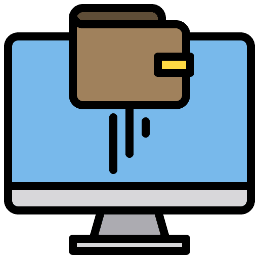 Wallet computer screen payment method icon
