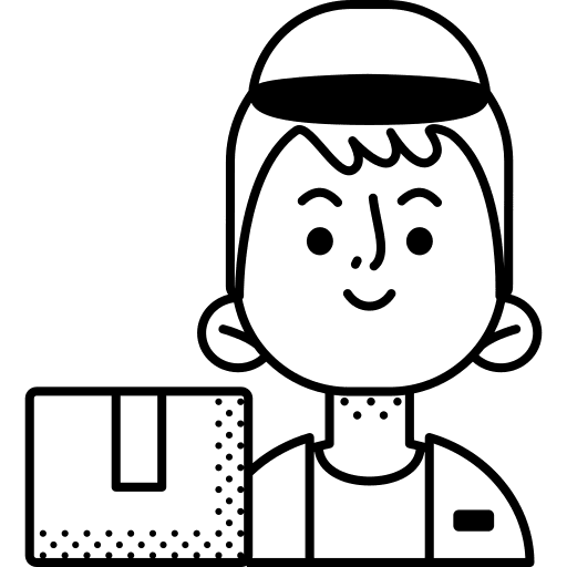 Courier man package supplier icon