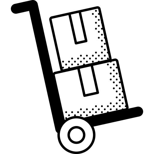 Delivery cart shipping and delivery trolley transport icon