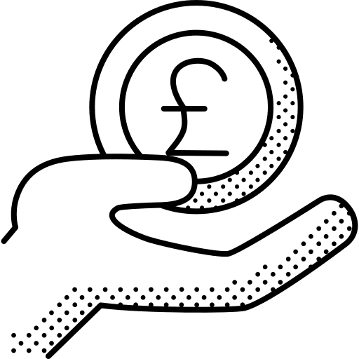 Pound pound commerce and shopping hand icon