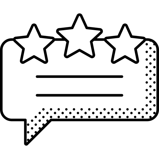 Review comment speech bubble star icon