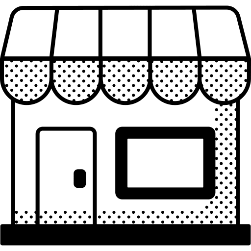 Shop architecture and city buildings store icon