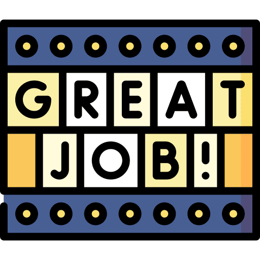 Great job motivation appreciation lights icon