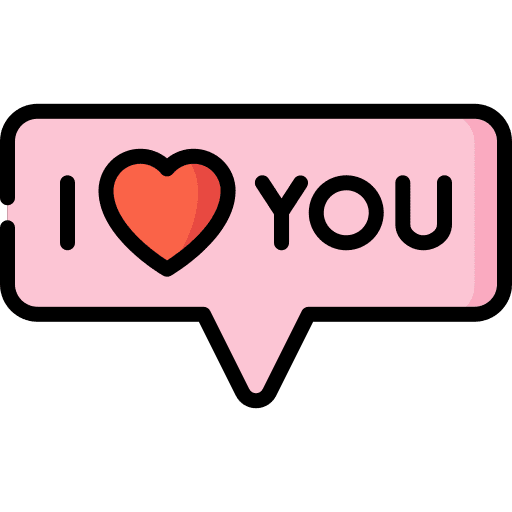 I love you love and romance speech bubble romantic icon